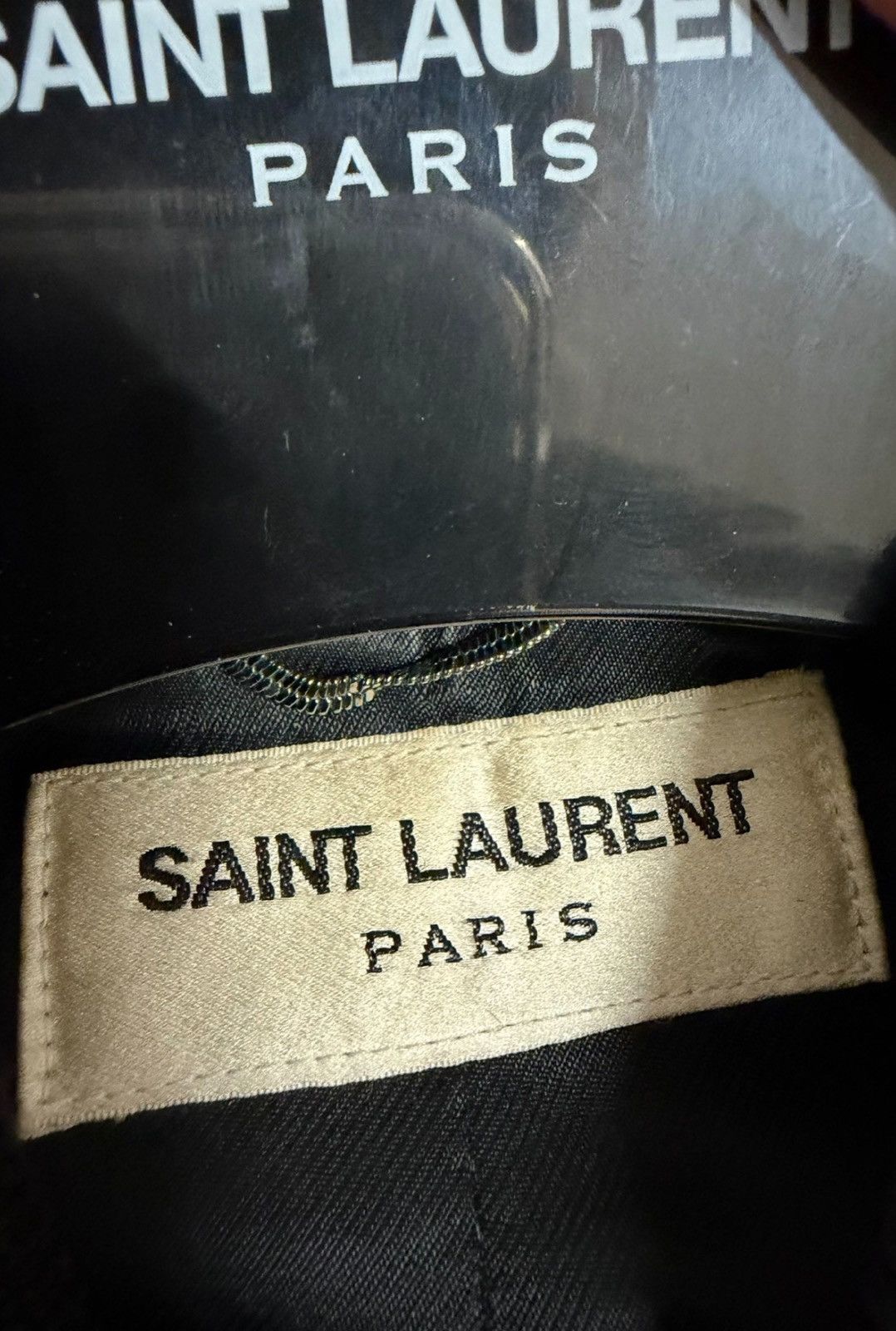 Saint Laurent Paris Saint Laurent 2014 Black &White Wool Lambskin Varsity Jacket Size US L / EU 52-54 / 3 - 3 Thumbnail