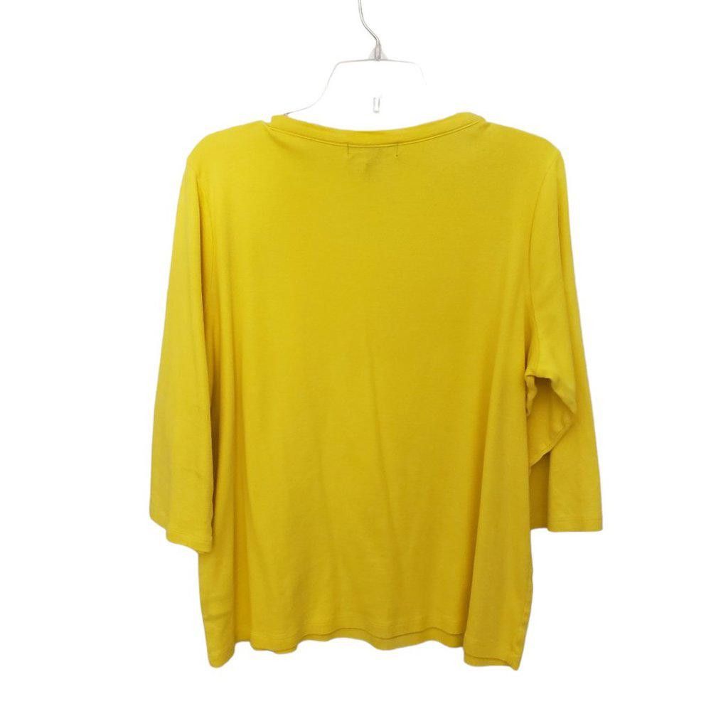 Lauren Ralph Lauren CT206 Ralph Lauren Ladies Yellow Long Sleeve Blouse 2X Size XXL / US 16-18 / IT 52-54 - 2 Thumbnail