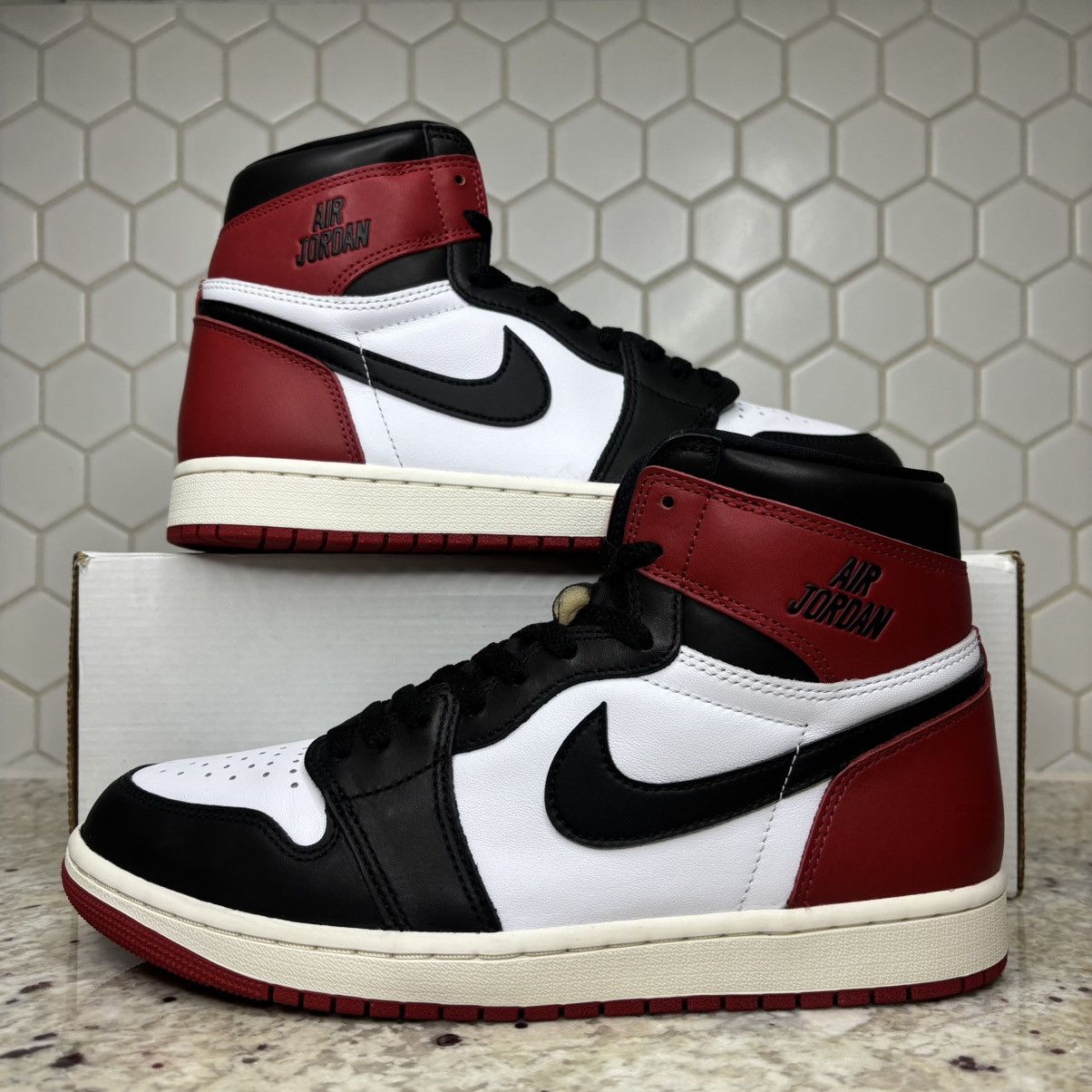 Jordan Brand Size 10 -Jordan 1 High Black Toe Reimagined Worn Once No Box Size US 10 / EU 43 - 1 Thumbnail