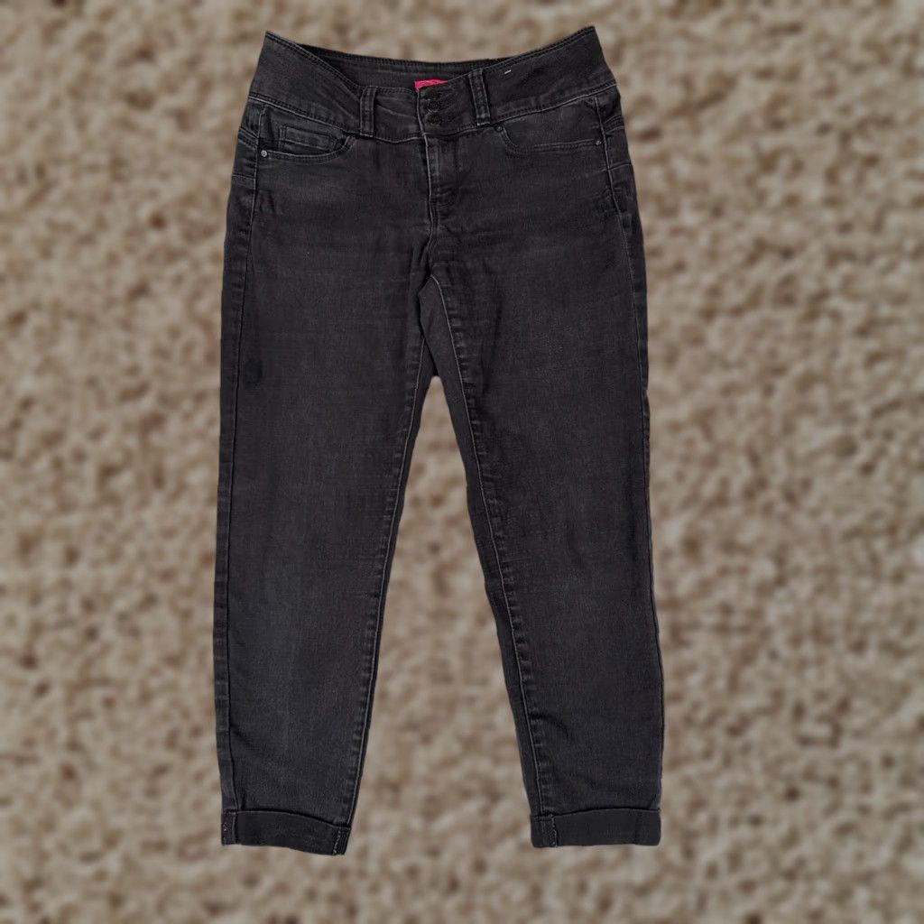Vintage Wax Jean Jeans Women 28 Black Denim Skinny Mid Rise Cotton Blend Stretch 28x22 Size 28" / US 6 / IT 42 - 1 Thumbnail
