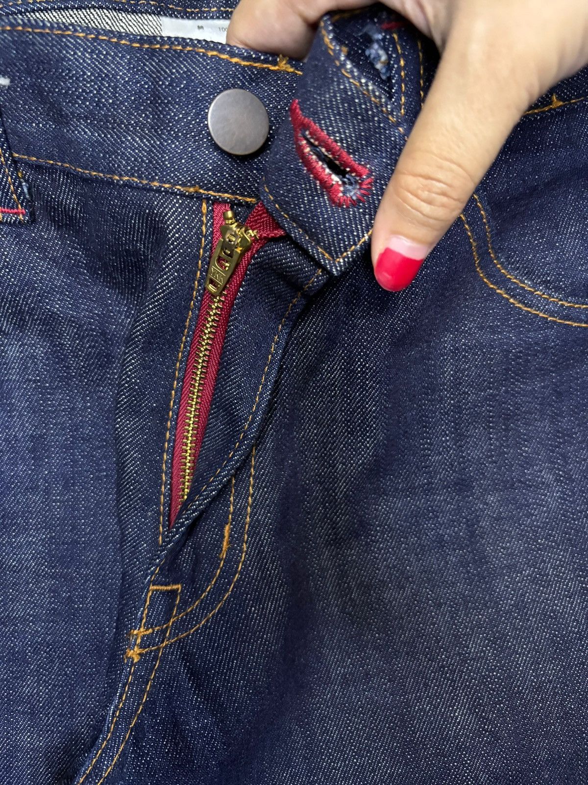 Designer × Japanese Brand Vintage Japanese Brand Raw Denim Spell Out Loose Jeans Size US 30 / EU 46 - 3 Thumbnail