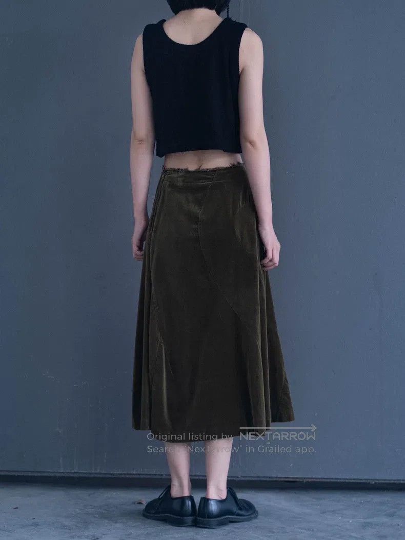 Comme des Garcons Comme Des Garcons Moss Green Velvet Skirt Size 23" - 2 Thumbnail