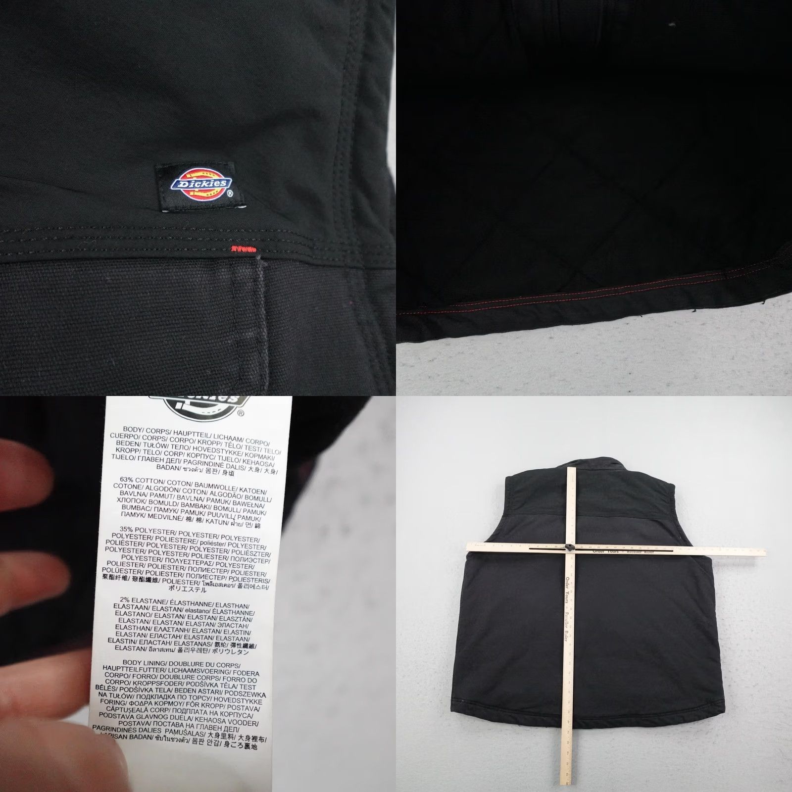 Dickies Dickies Mens Vest 2XL Black Canvas Quilted Workwear Insulated Full Zip Utility Size US XXL / EU 58 / 5 - 8 Thumbnail