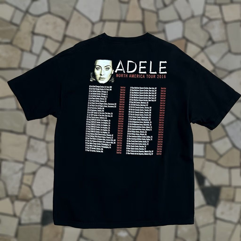 Vintage Adele Tour 2016 Tee Black T-Shirt Short Sleeve XL Unisex Adults Cotton Logo Crew Neck Casual Shirt 2010s Rock USA Band Size XL / US 12-14 / IT 48-50 - 1 Thumbnail