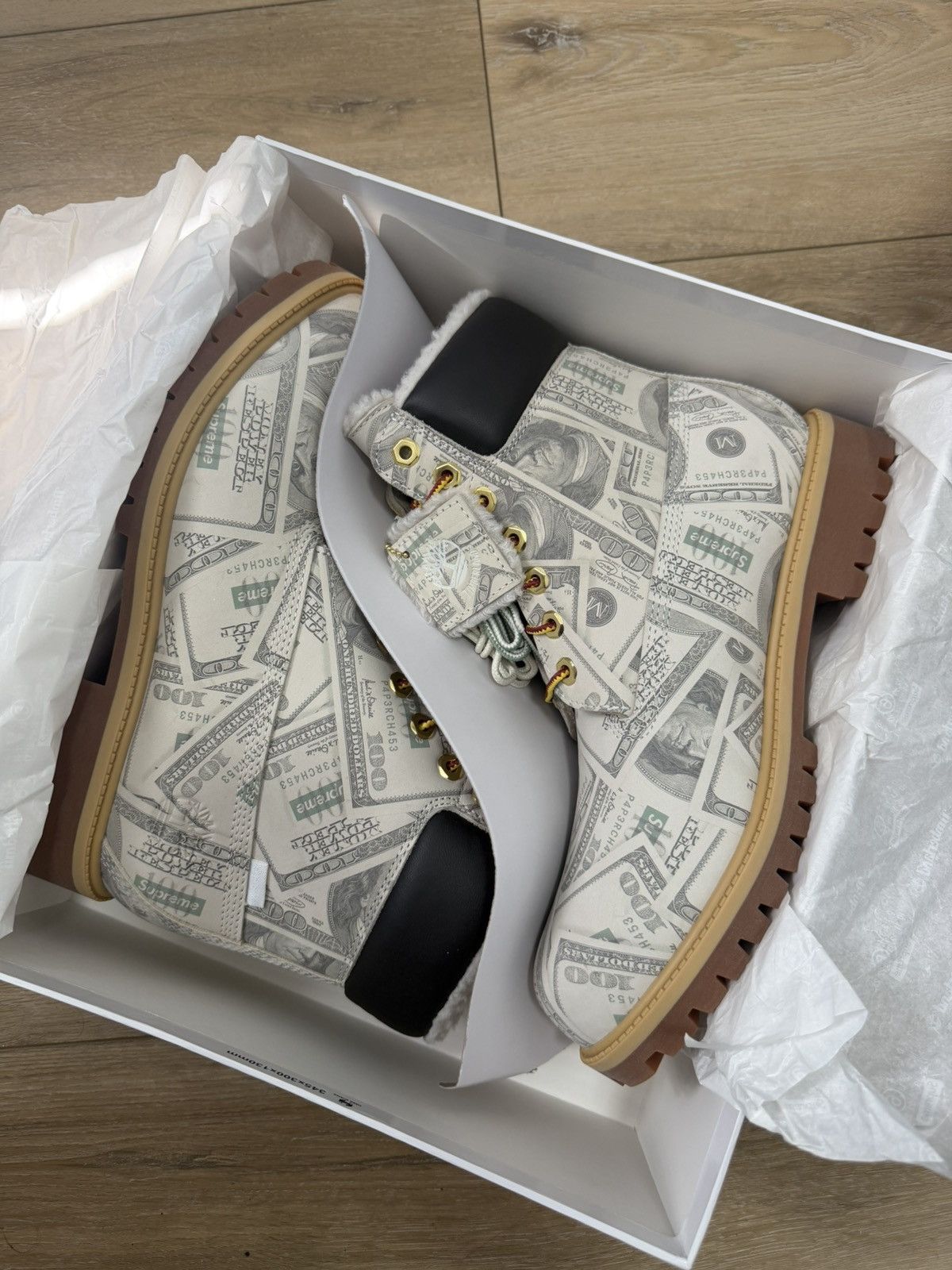 Supreme Supreme X maison margiela timbs MM6 $100 bills Size US 10 / EU 43 - 9 Thumbnail