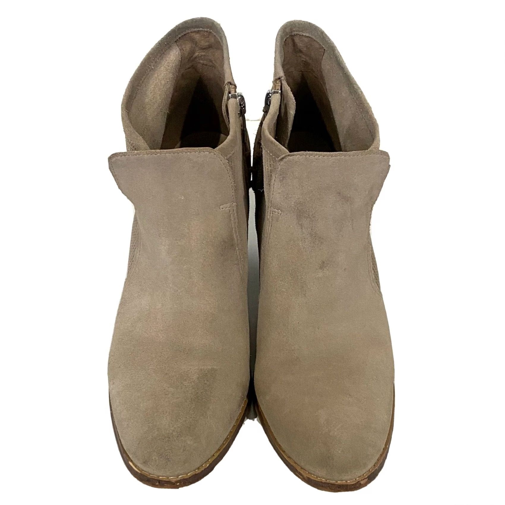 Marc Fisher VINTAGE Marc Fisher Women’s Bootie Booties Beige Suede Leather Block Heels Sz 10 M Womens Boots Size US 10 / IT 40 - 3 Thumbnail
