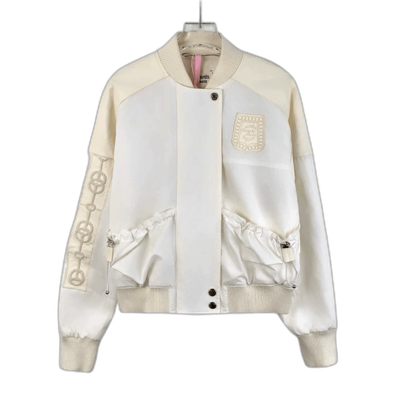 Hermes Hermes Color Logo Embroidered Long Sleeve Jacket Size XXS / US 00 / IT 34 - 1 Thumbnail