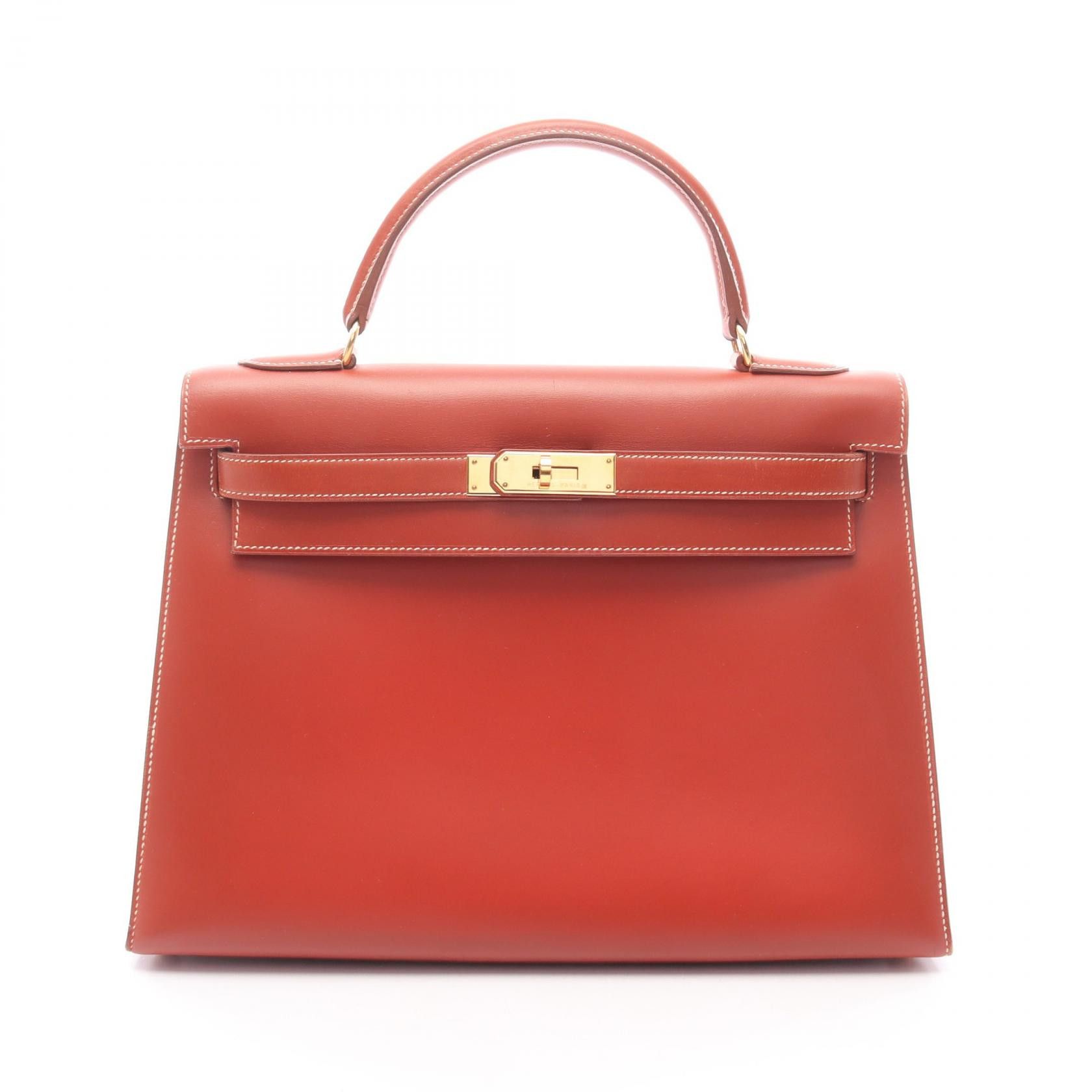 Hermes Hermes Hermes Kelly32 Box Calf Leather Handbag Stamp A (1997) DUTY FREE for USA Size ONE SIZE - 1 Thumbnail