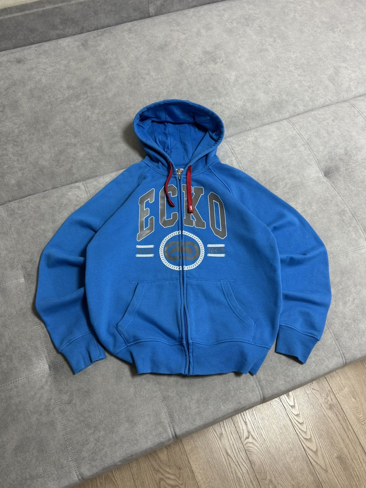 Ecko Unltd. Vintage ECKO UNLTD. Blue Zip Hoodie Size L Big Logo Skate Size US L / EU 52-54 / 3 - 2 Thumbnail