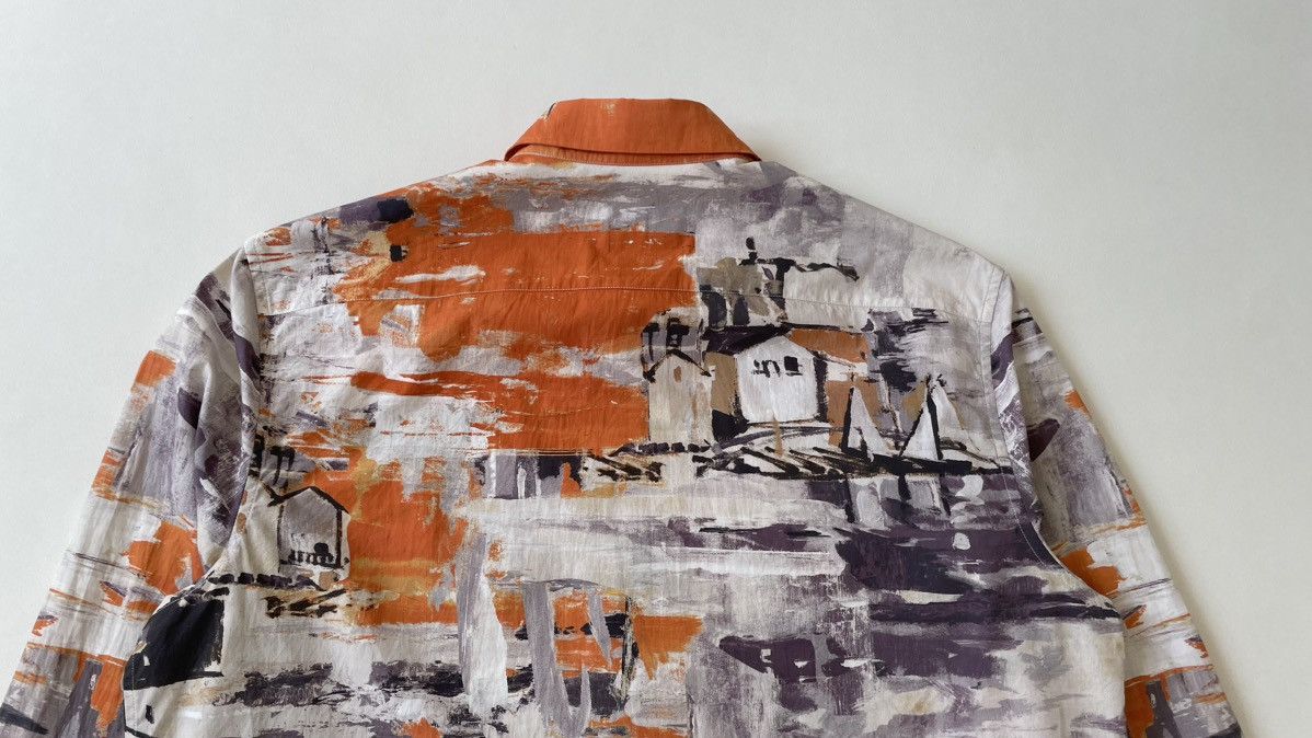 Prada A/W 17 Orange ‘Village’ Print Cotton Shirt Size US M / EU 48-50 / 2 - 15 Thumbnail