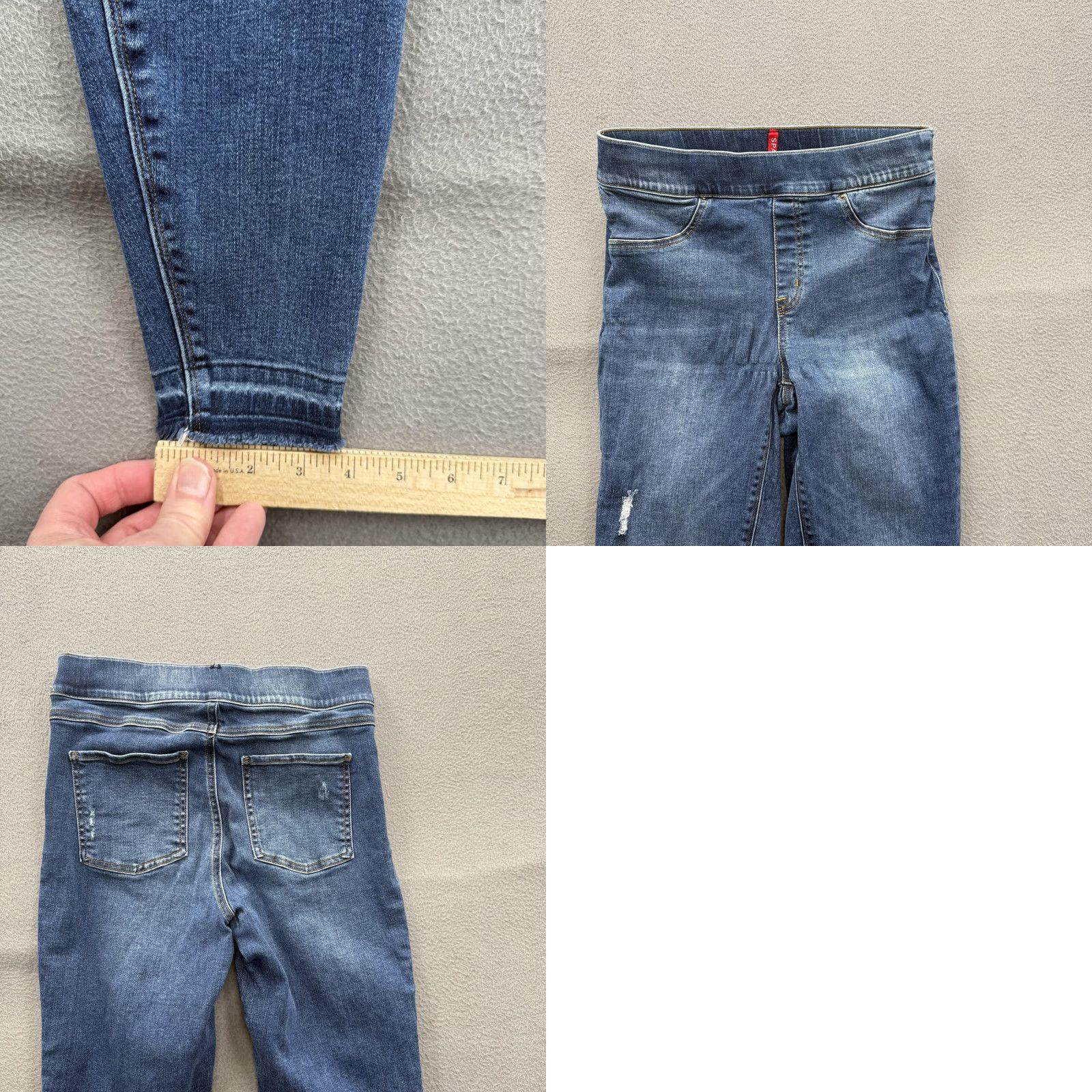 Spanx Spanx Jeans Womens M Blue Pull-On Mid Rise Slim Jegging Distressed Denim Jegging Slimming Stretch Shaping 5-Pocket City Fall Womens Cap Size 32" / US 10 / IT 46 - 8 Thumbnail
