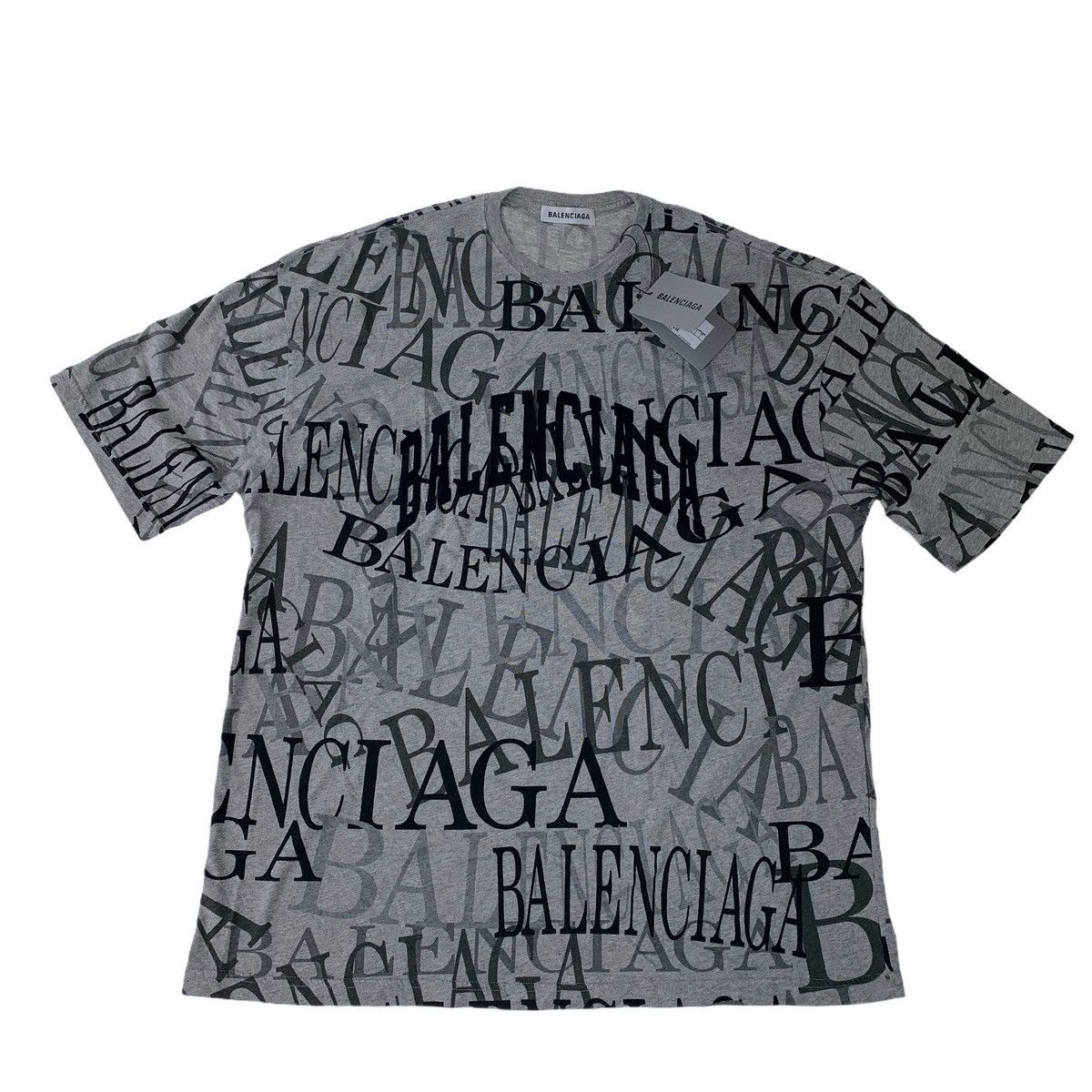 Balenciaga Balenciaga All Over Logo Grey T Shirt Size US M / EU 48-50 / 2 - 2 Thumbnail