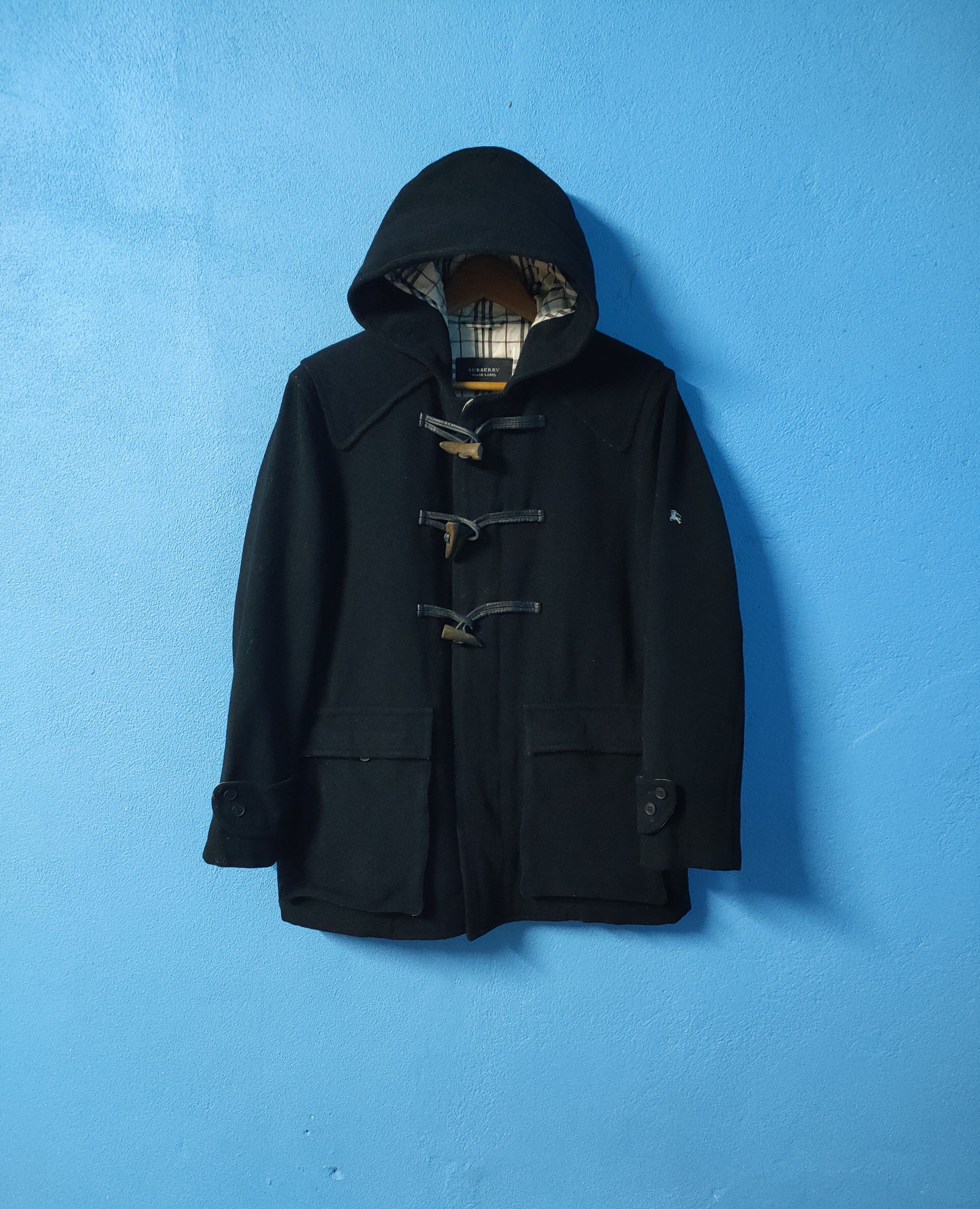 authentic BURBERRY BLACK LABEL wool hooded jacket