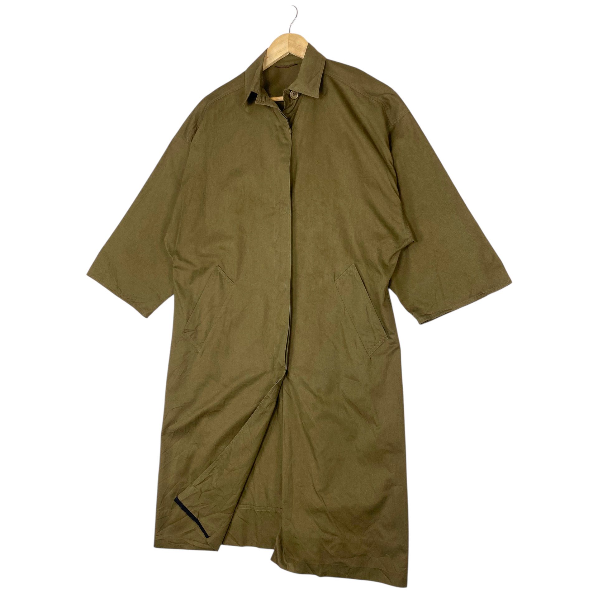 Max Mara 💥80s MAX MARA SPORTMAX OLIVE TRENCH JACKET Size L / US 10 / IT 46 - 4 Thumbnail