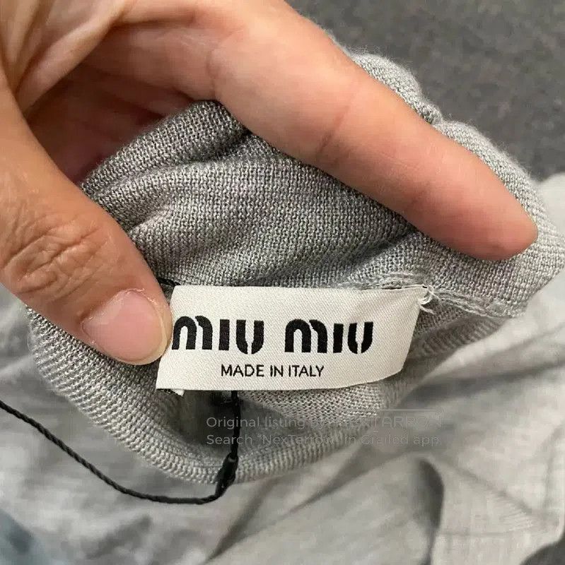 Miu Miu Miu Miu Gray Cashmere Sweater . Size M / US 6-8 / IT 42-44 - 3 Thumbnail