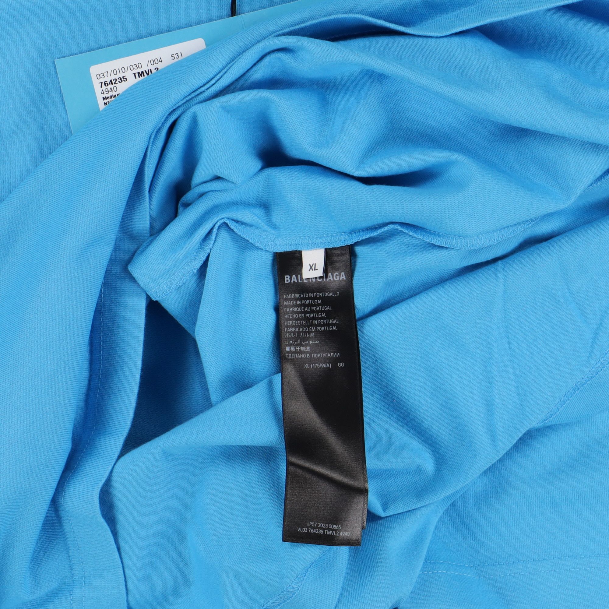 Balenciaga Azure Blue WFP Logo Oversized T-Shirt Size US XL / EU 56 / 4 - 6 Thumbnail