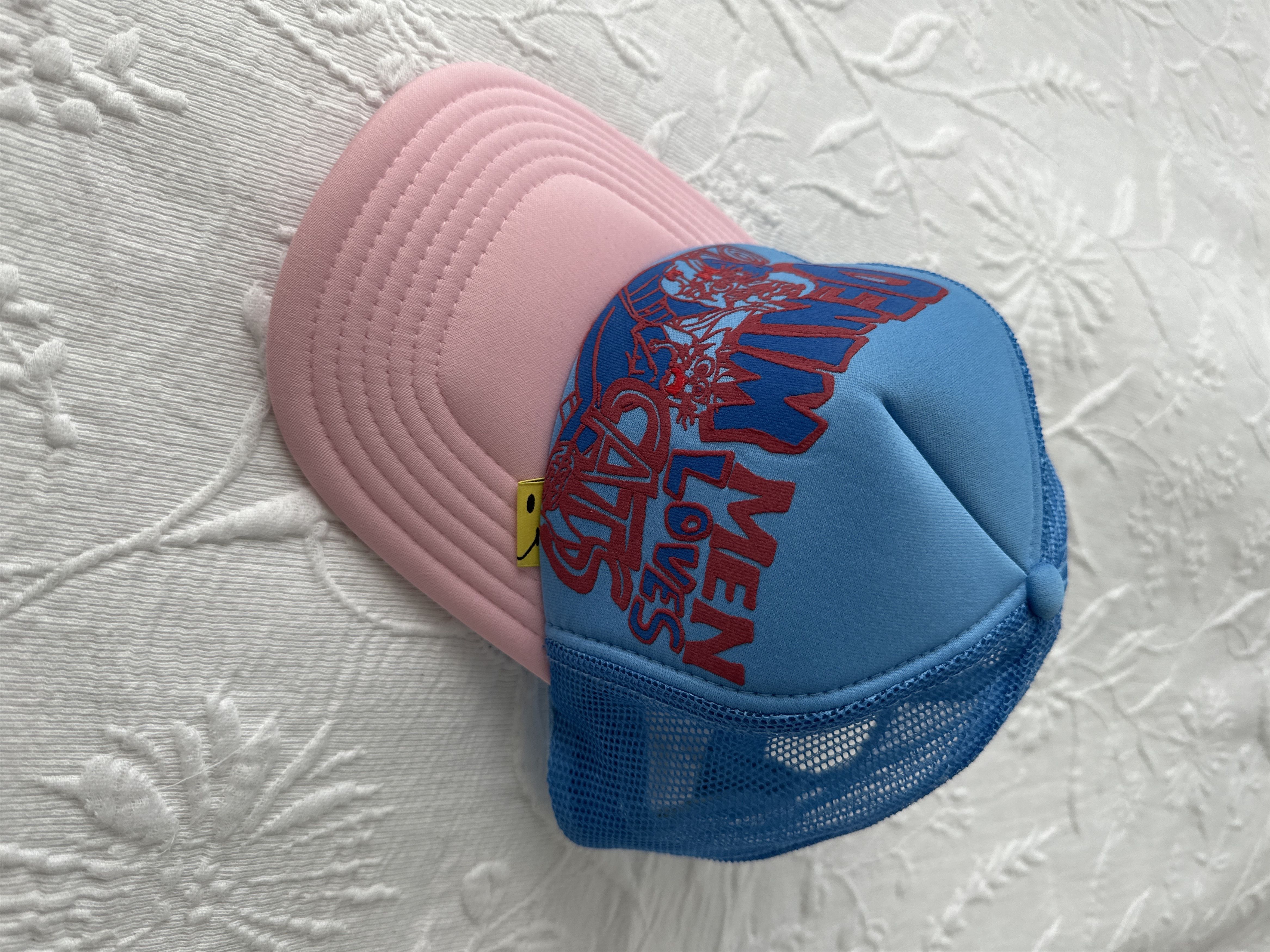image of Kapital Denim Men Love Cats Trucker Cap in Baby Blue