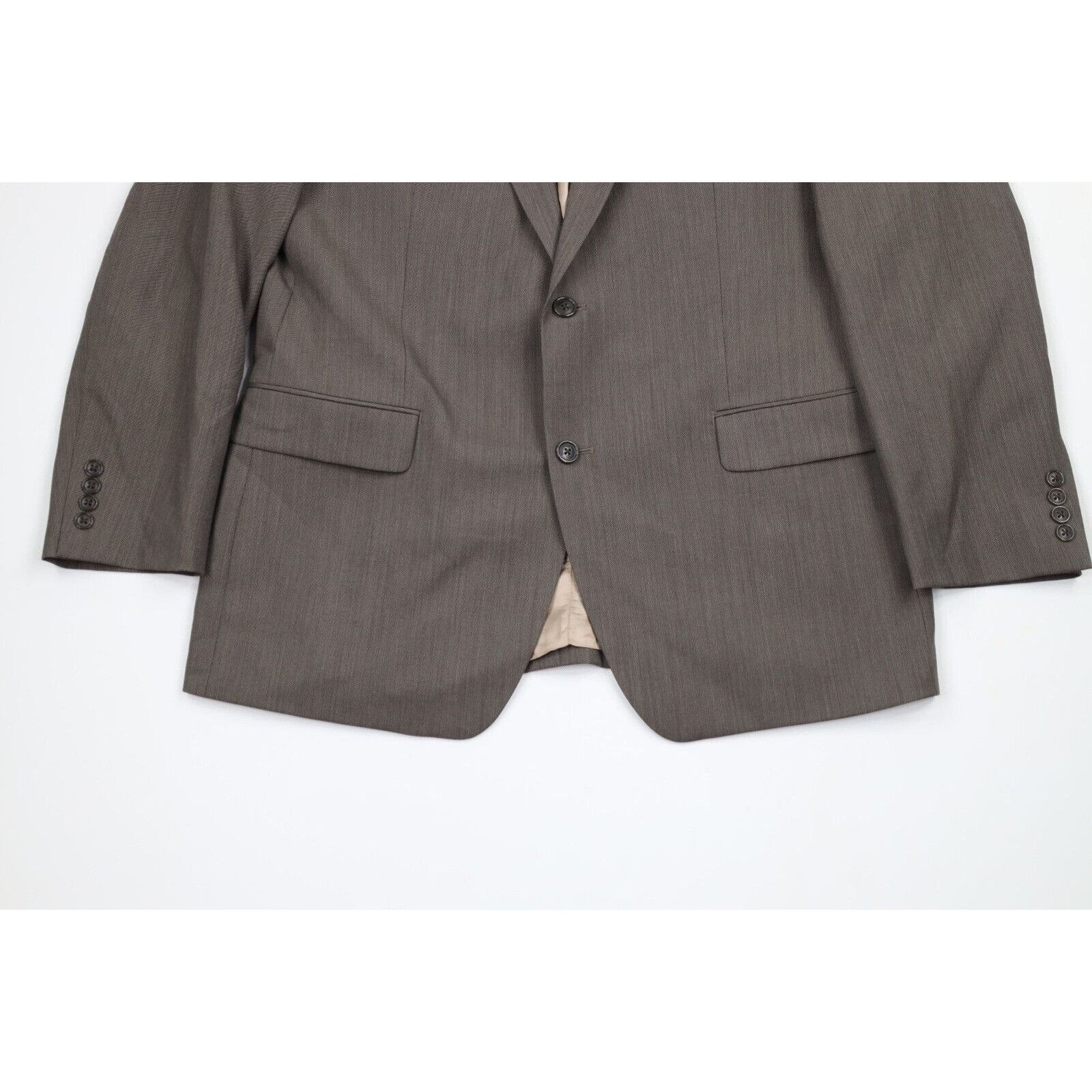Calvin Klein Calvin Klein Wool 2 Piece Wedding Suit Brown Size 44R - 4 Thumbnail