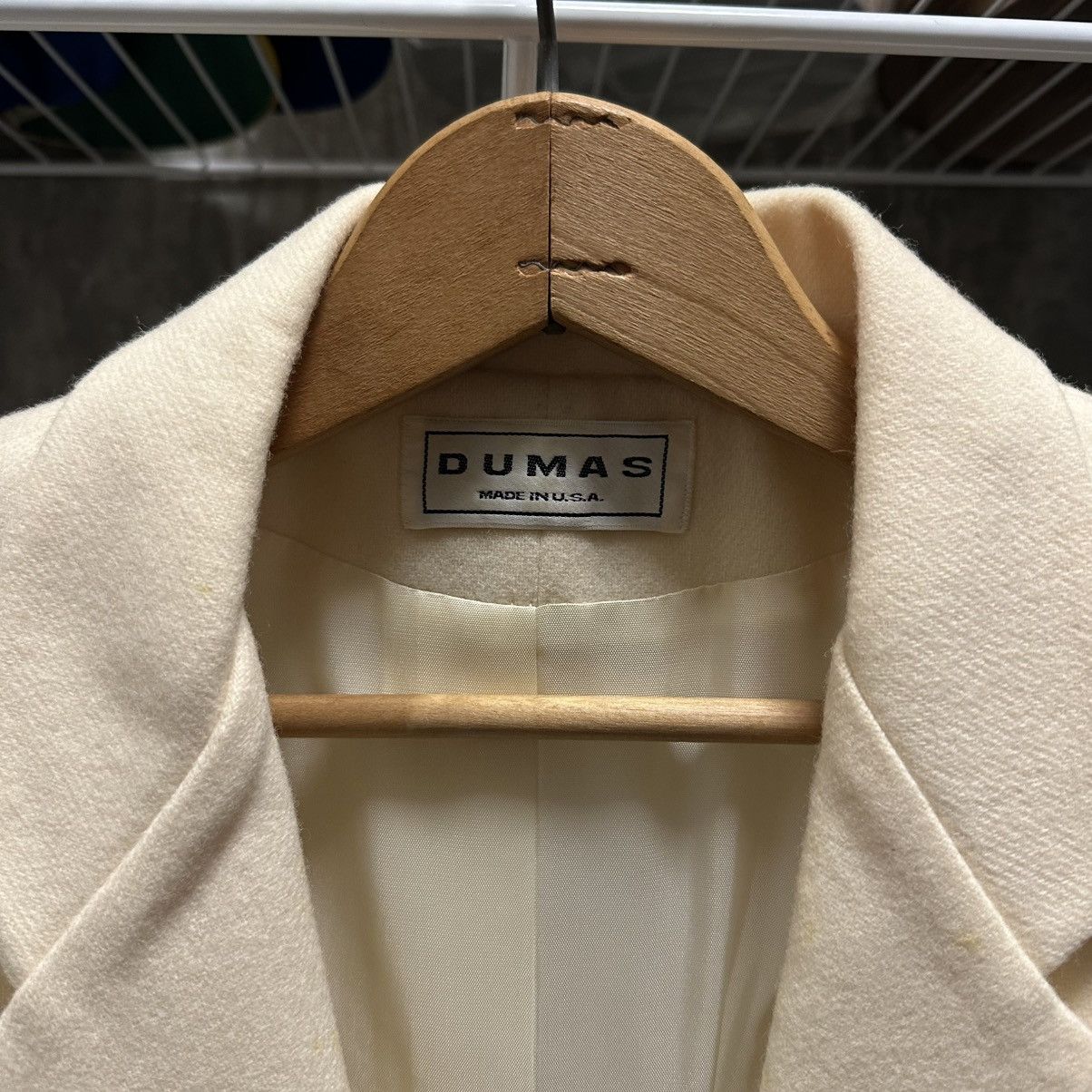Other Dumas Vintage 1980's Ivory 100% Wool Blazer Women's Size 6 Size M / US 6-8 / IT 42-44 - 2 Thumbnail