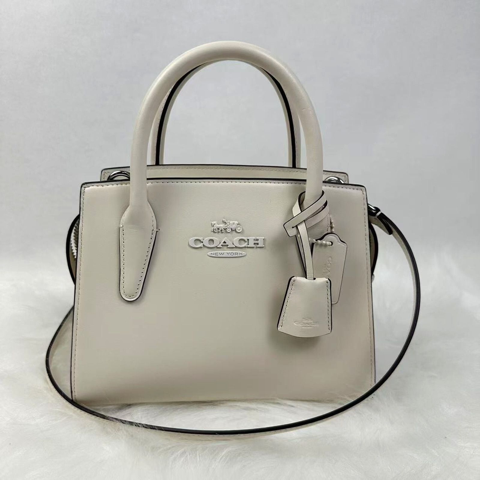 Coach COACH Andrea Carryall Bag Crossbody Leather/Chalk CP081 NWT Size ONE SIZE - 1 Thumbnail