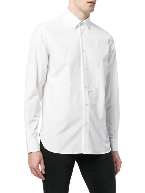 Saint Laurent Paris o1bcso1str0625 Pique Plastron Yves Collar Shirt in White Size US L / EU 52-54 / 3 - 2 Thumbnail