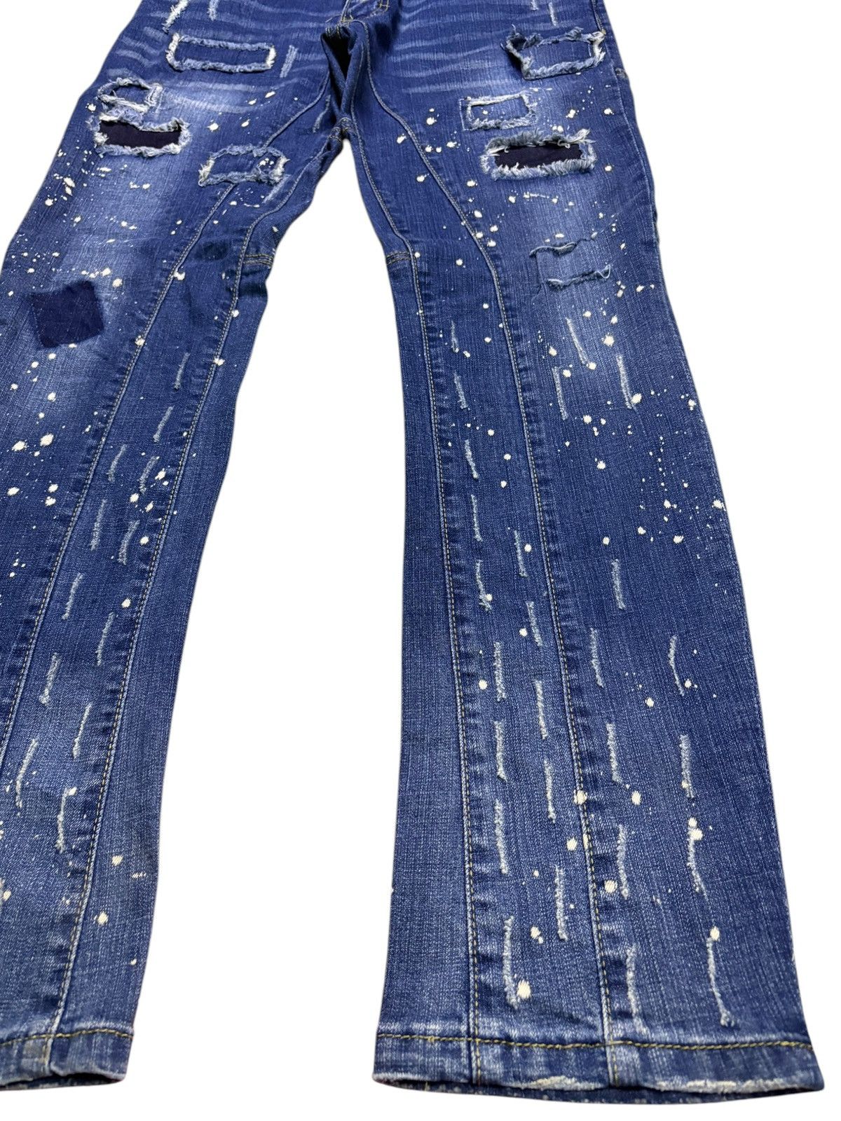 Japanese Brand Vintage Japanese Brand Patches Faded Acid Wash Slim Jeans Size US 33 - 7 Thumbnail
