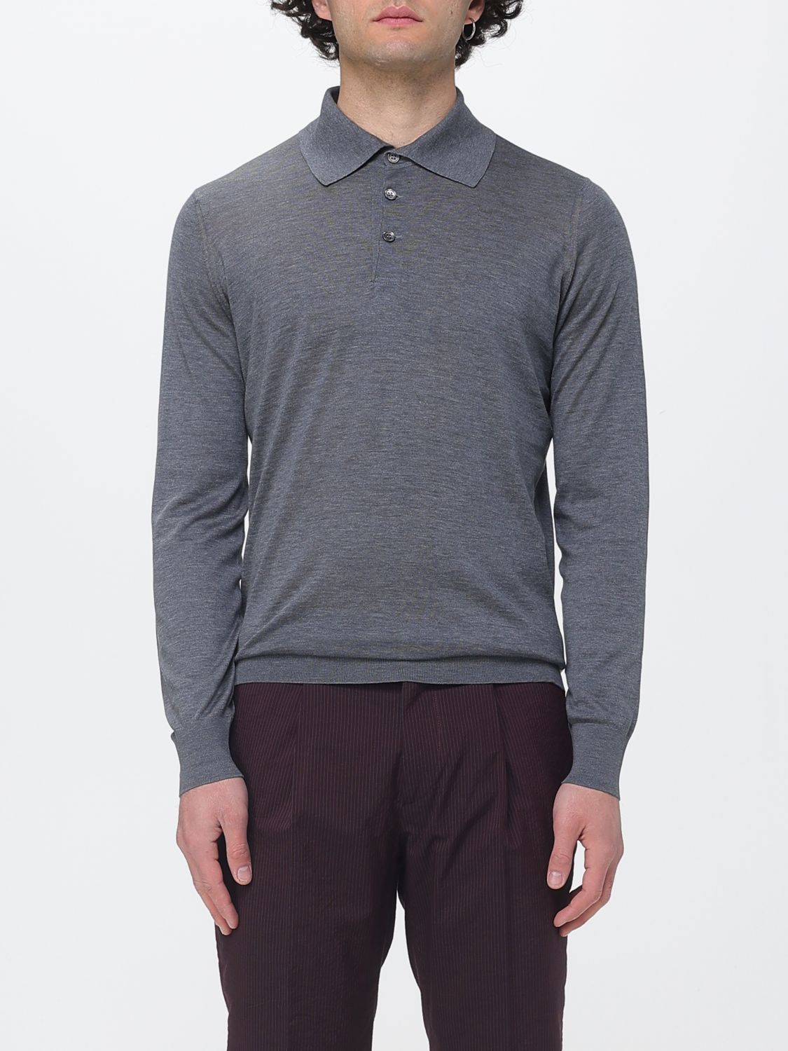 Brunello Cucinelli Brunello Cucinelli Polo Shirt Men Charcoal Size US L / EU 52-54 / 3 - 1 Thumbnail