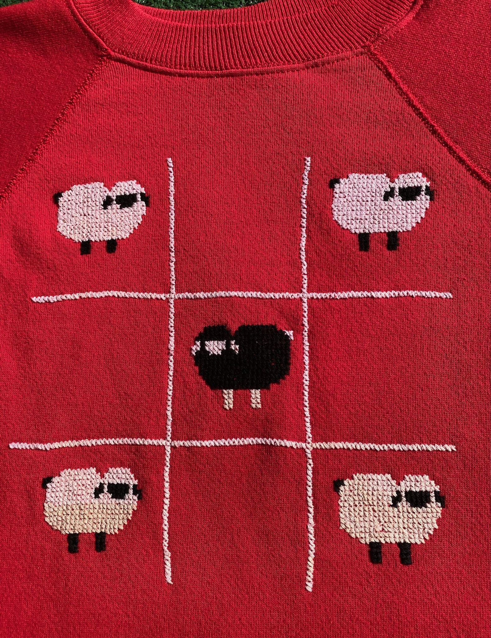 Other 80’s Black Sheep Cross Stitch Red Sweatshirt Womens Small Size S / US 4 / IT 40 - 3 Thumbnail