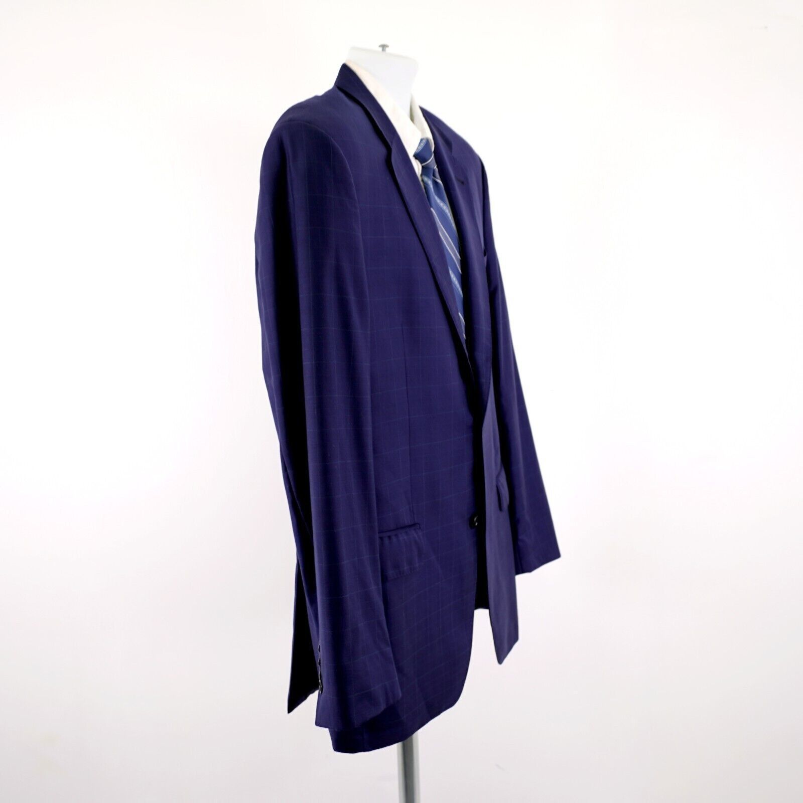 Jos. A. Bank Jos A Bank Signature Gold Super 150s Wool Blue Windowpane 42 Size 42L - 7 Thumbnail