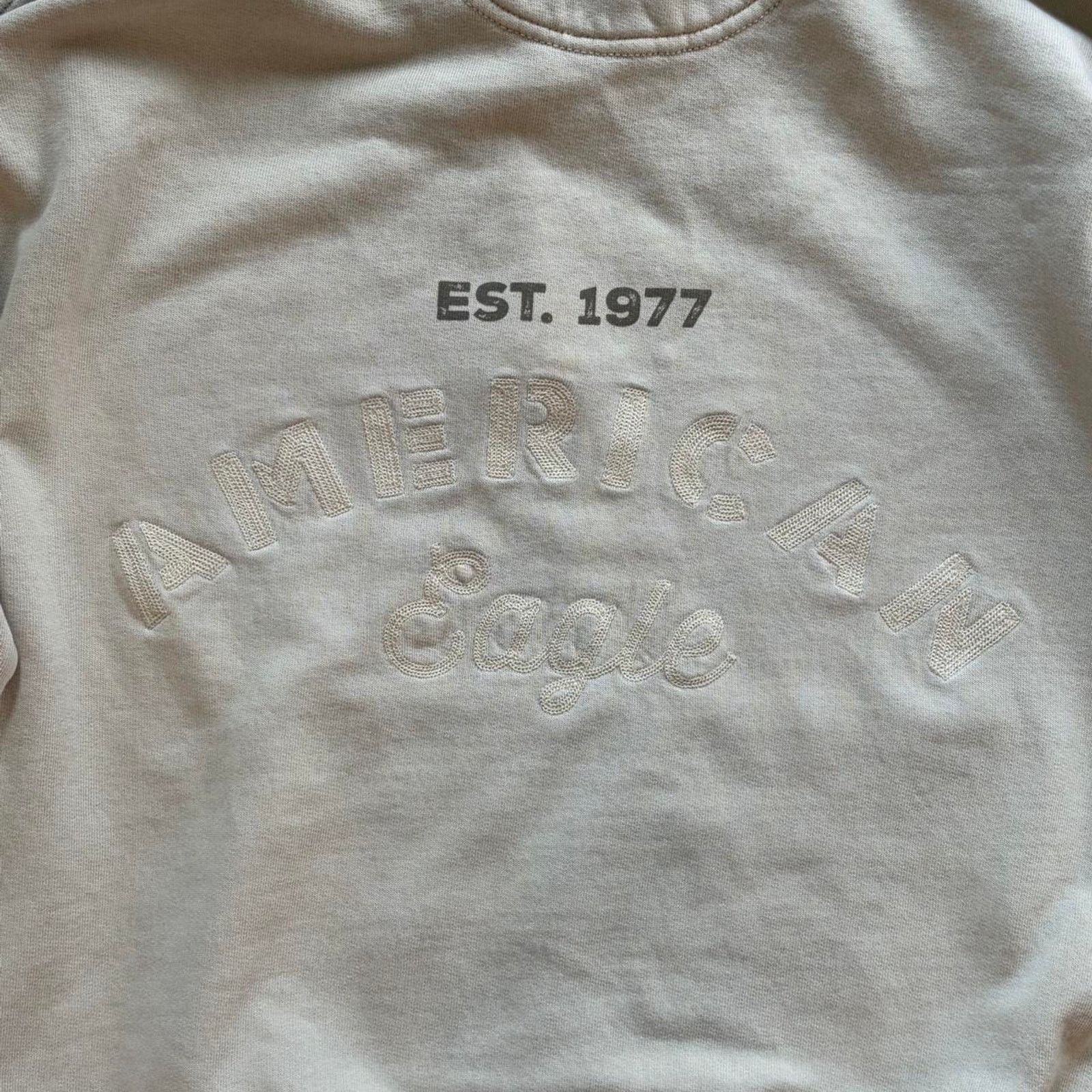 American Eagle Outfitters Beige embroidered american eagle hoodie Size XS / US 0-2 / IT 36-38 - 4 Thumbnail