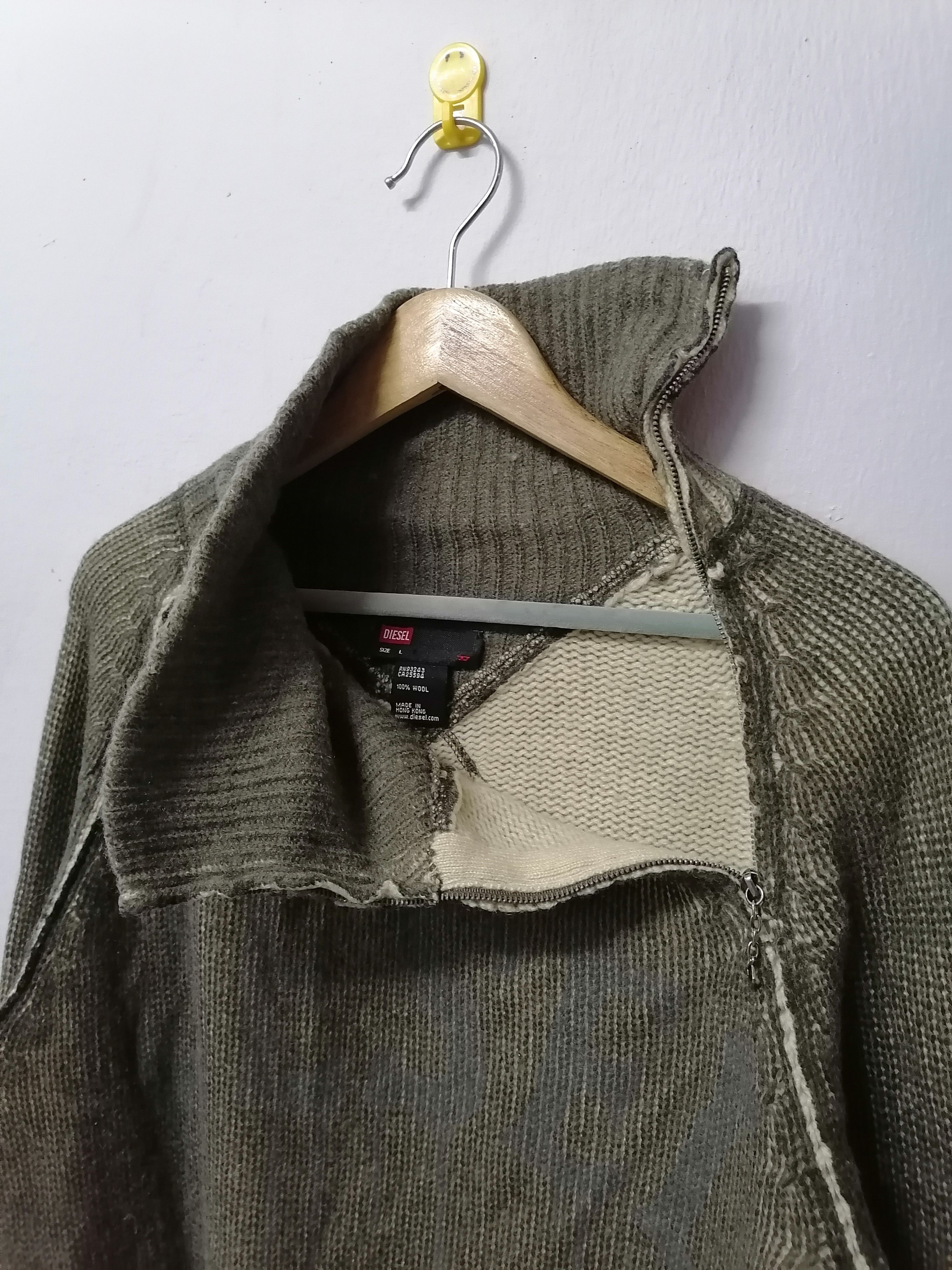 Diesel Diesel Smoke Wool Zipper Turtleneck Size US M / EU 48-50 / 2 - 4 Thumbnail
