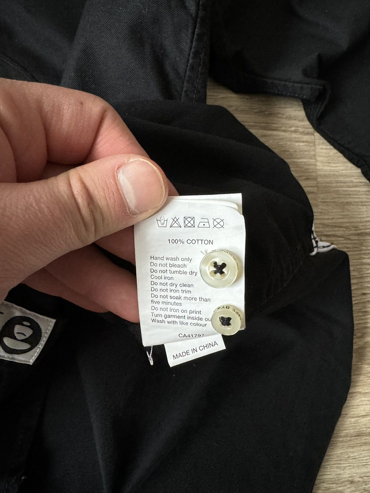 Aape Aape By A Bathing Ape Bape Black Button Up Shirt Size US S / EU 44-46 / 1 - 11 Thumbnail