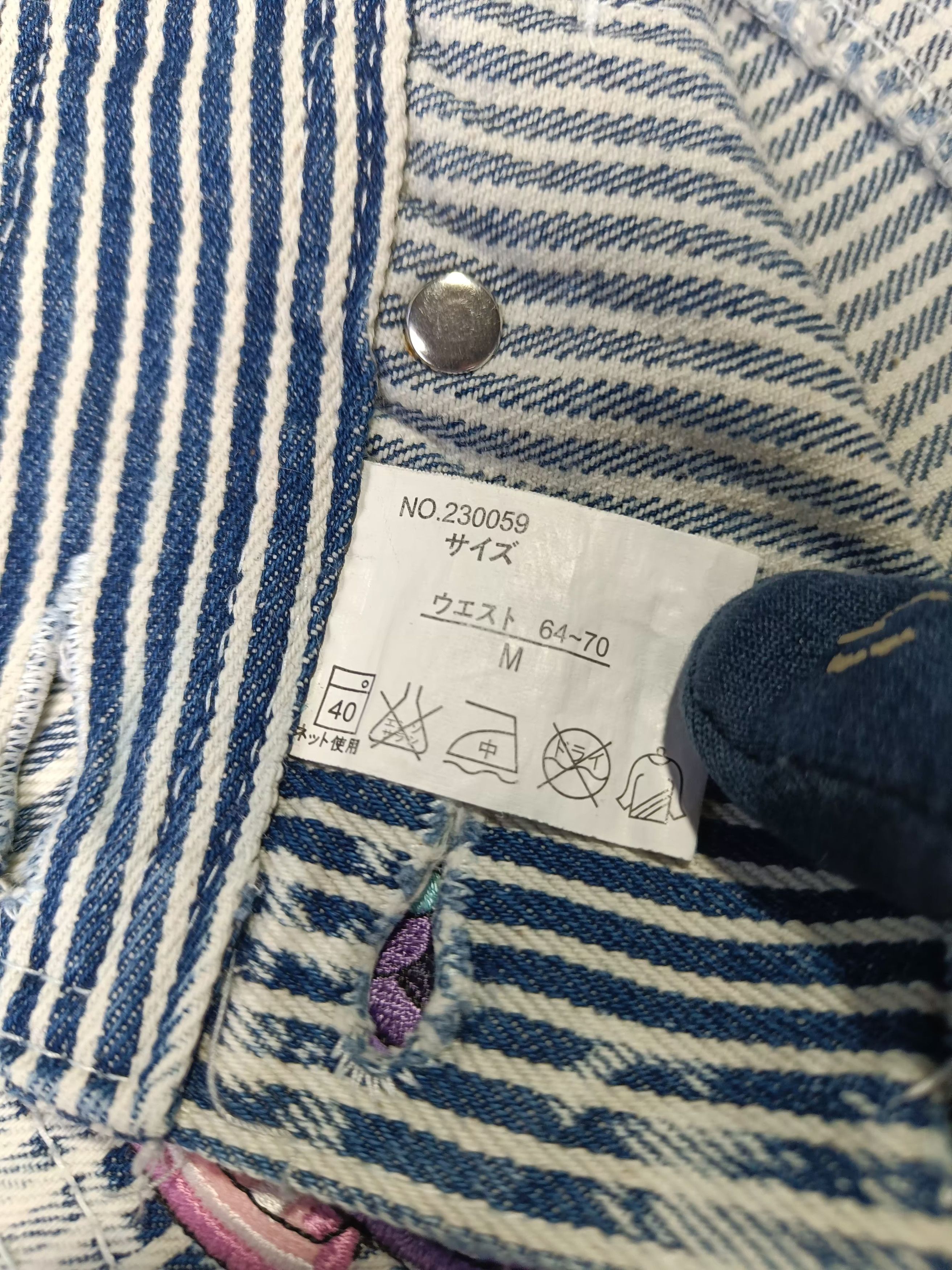 Japanese Brand Vintage Hickory Stripe Overall Cartoon Character Baikinman Size 26" / US 2 / IT 38 - 11 Thumbnail