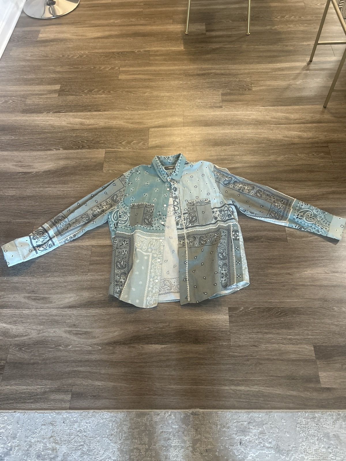 Amiri Amiri Patchwork Bandana Shirt (Blue) – XXL Size US XXL / EU 58 / 5 - 1 Thumbnail