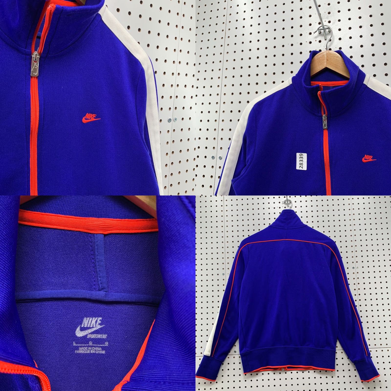 Nike VINTAGE Nike Sportswear Full Zip Track Jacket Blue Red Womens Large Swoosh Size L / US 10 / IT 46 - 8 Thumbnail