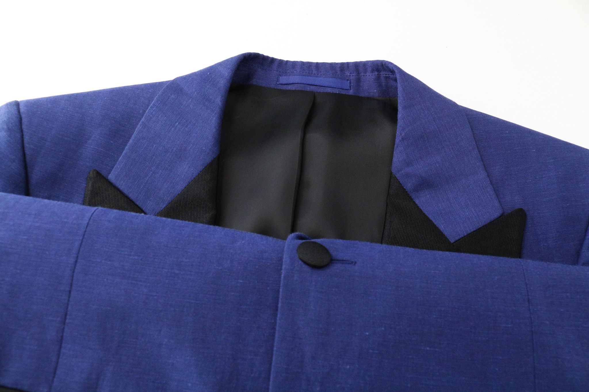 NEW VERONA TUX UK38R Blue Wool Linen Blazer 74770