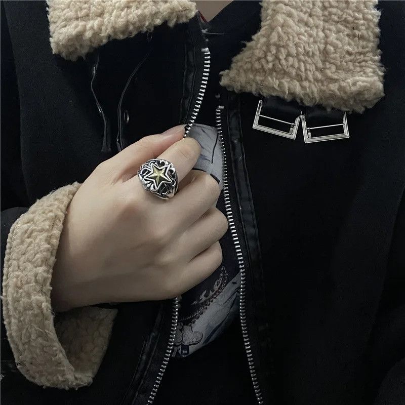 Other Retro Golden Cross Star Ring Size ONE SIZE - 6 Thumbnail
