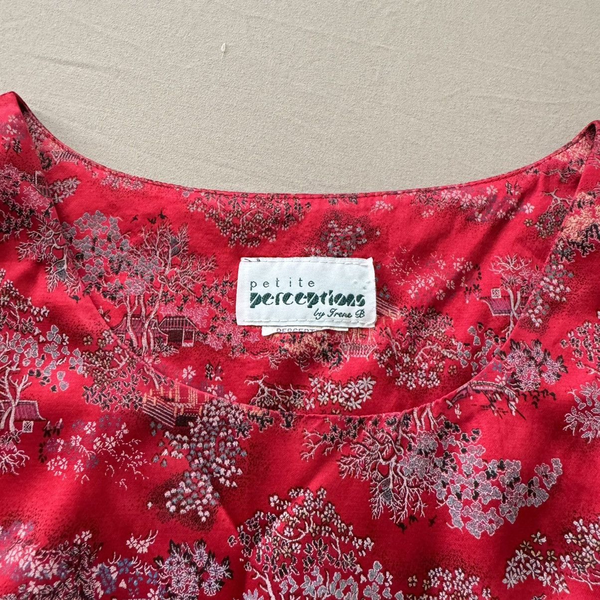 Other Vintage Petite Perceptions Asian Brocade Sleeveless Blouse Size S / US 4 / IT 40 - 5 Thumbnail