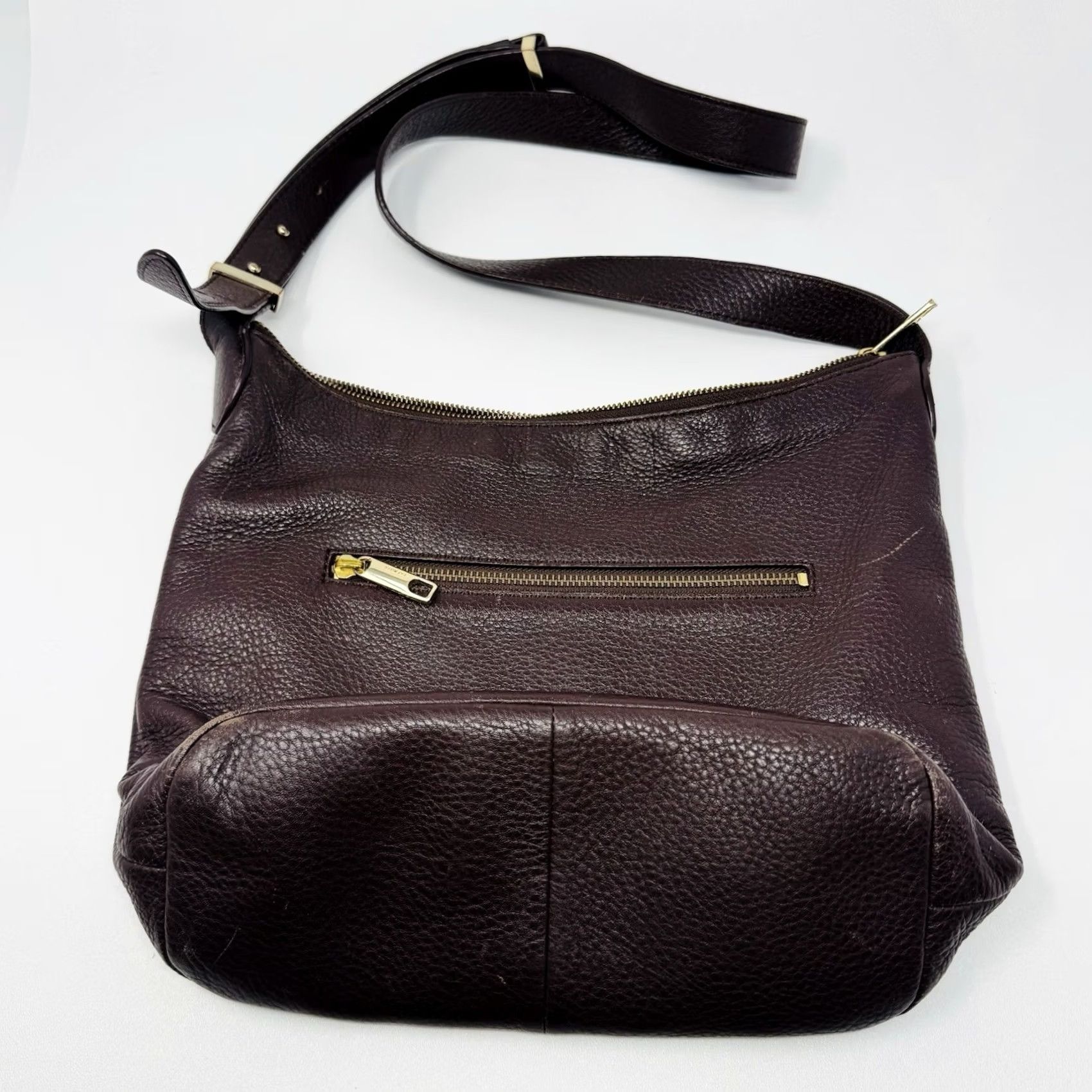 Talbots Talbots Leather Shoulder Bag Womens Medium Brown Classic Purse Zip Hobo Shoulder Bag Fashion Accessories Size ONE SIZE - 2 Thumbnail