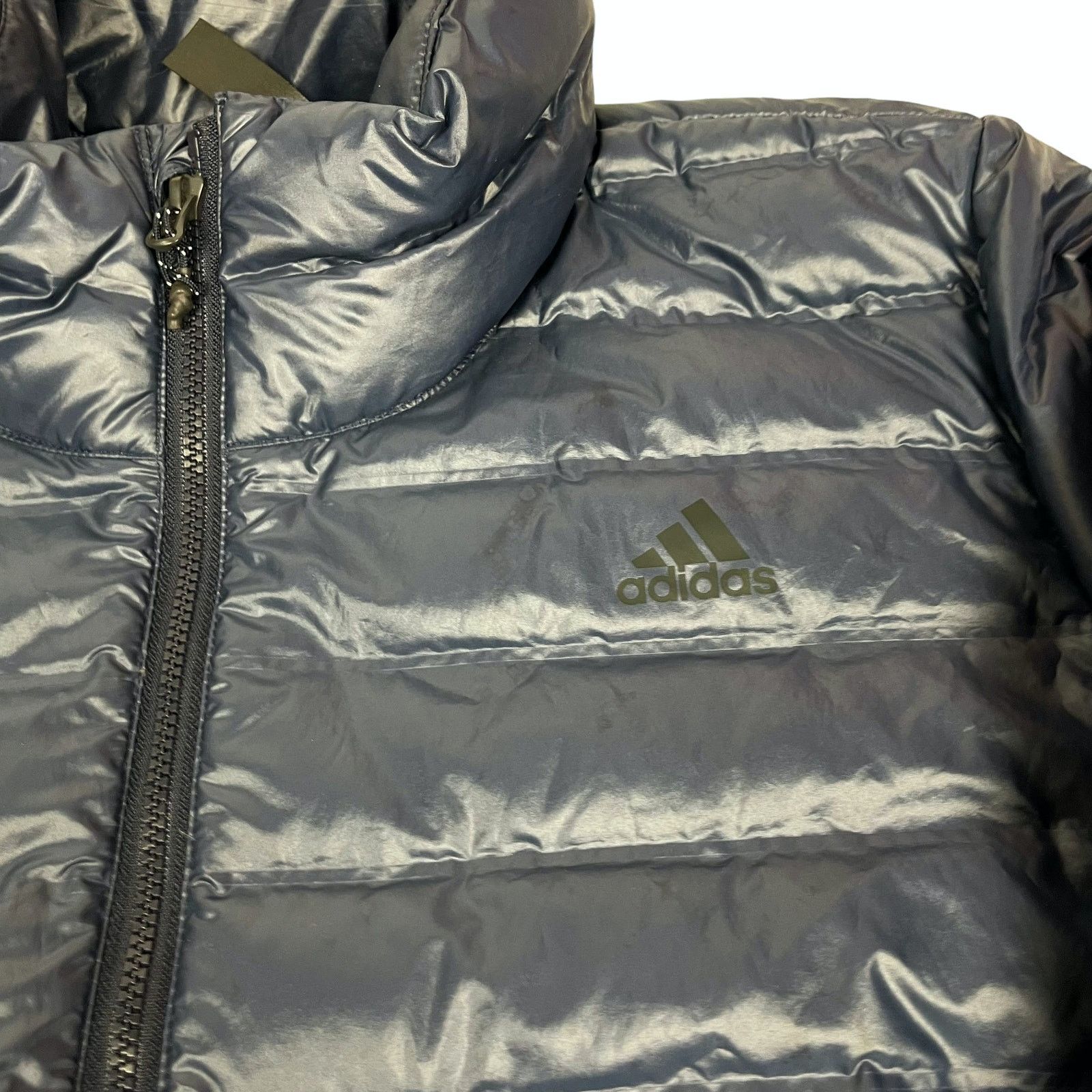 Adidas Adidas Men Blue Long Sleeve Full Zip Puffer Jacket L (16-18) Size US L / EU 52-54 / 3 - 7 Thumbnail
