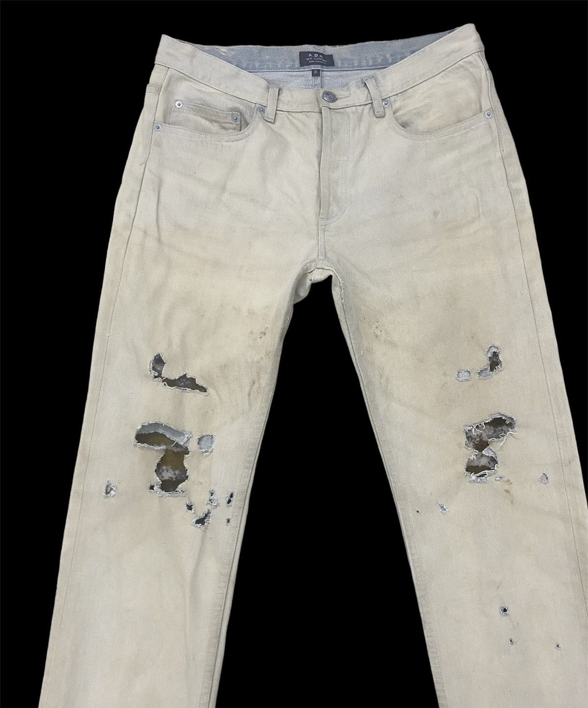 A.P.C. APC x INSECT DESTROYER DESIGN STRAIGHT CUT TYPE RIPPED STYLE Size US 31 - 5 Thumbnail