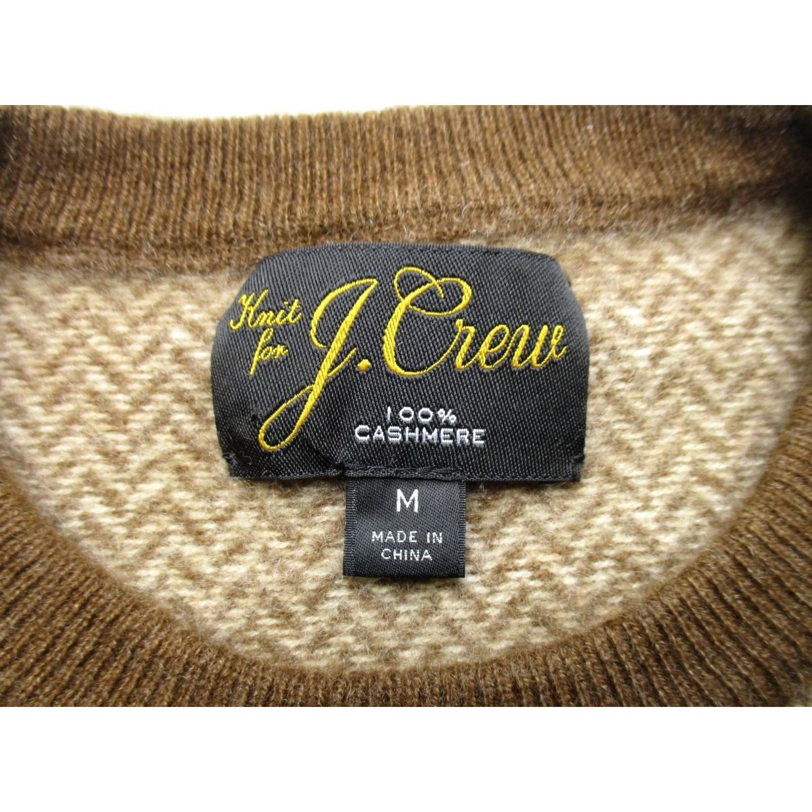 J.Crew J.Crew Sweater Mens M Brown 100% Cashmere Herringbone Crewneck Knit Pullover Size US M / EU 48-50 / 2 - 3 Thumbnail