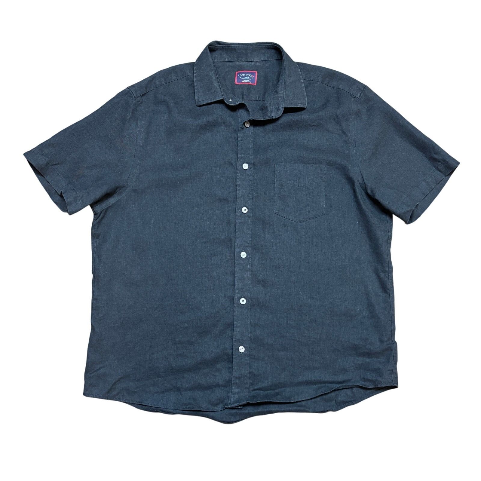 UNTUCKit Untuckit Cameron Black Linen Button Up Shirt Men's Large Size US L / EU 52-54 / 3 - 1 Thumbnail