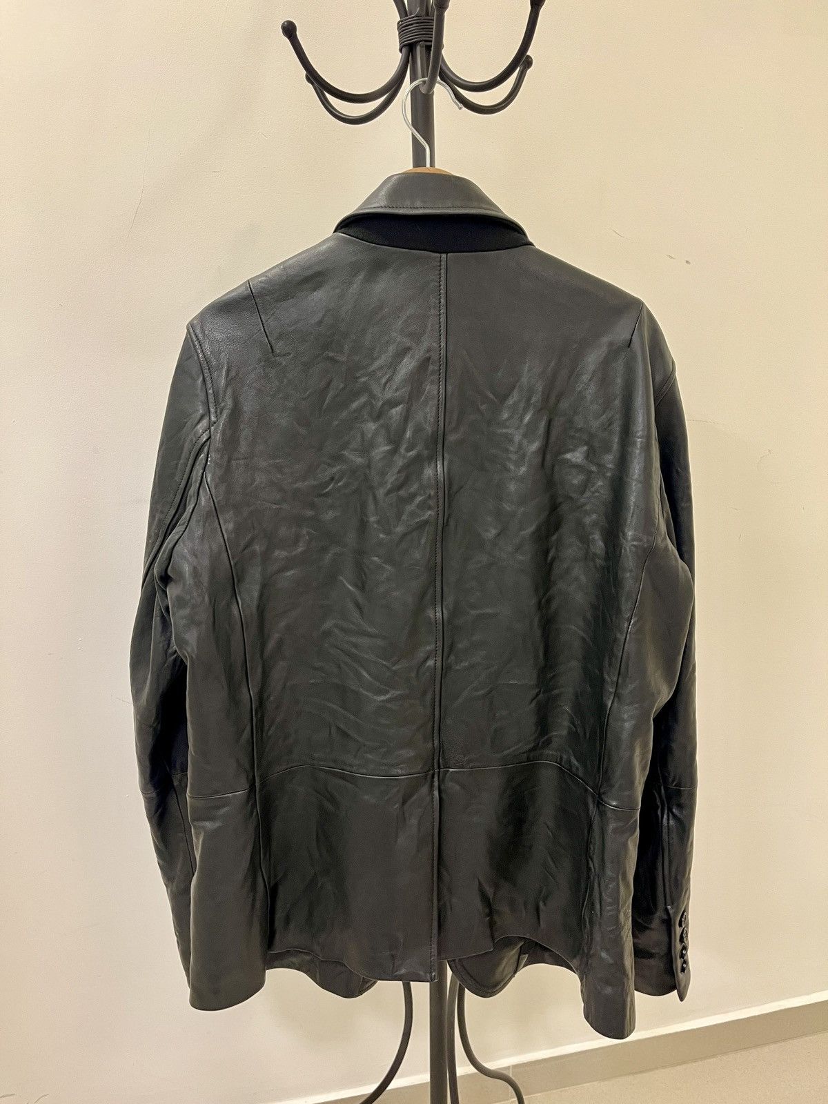 Allsaints AllSaints Black Leather Blazer Jacket Size L Size US L / EU 52-54 / 3 - 3 Thumbnail