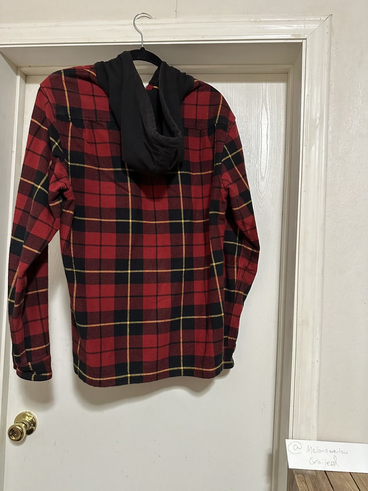 Supreme Hooded Plaid Half Zip Shirt - Red, Medium Size US M / EU 48-50 / 2 - 2 Thumbnail