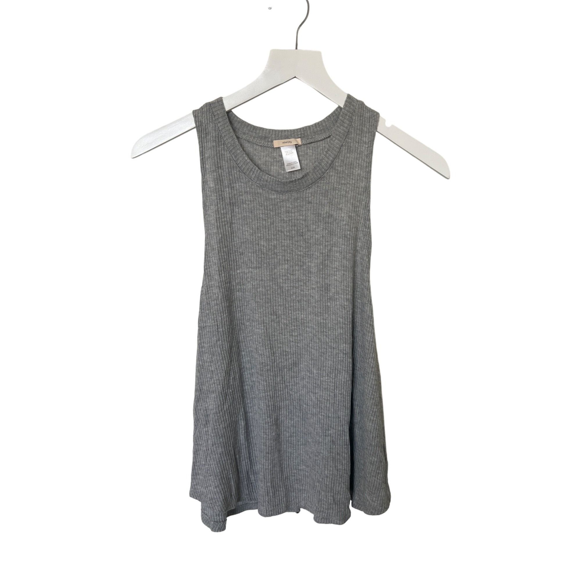 Eberjey Eberjey Heather Grey Ribbed Flowy Tank Top Size XS / US 0-2 / IT 36-38 - 1 Thumbnail