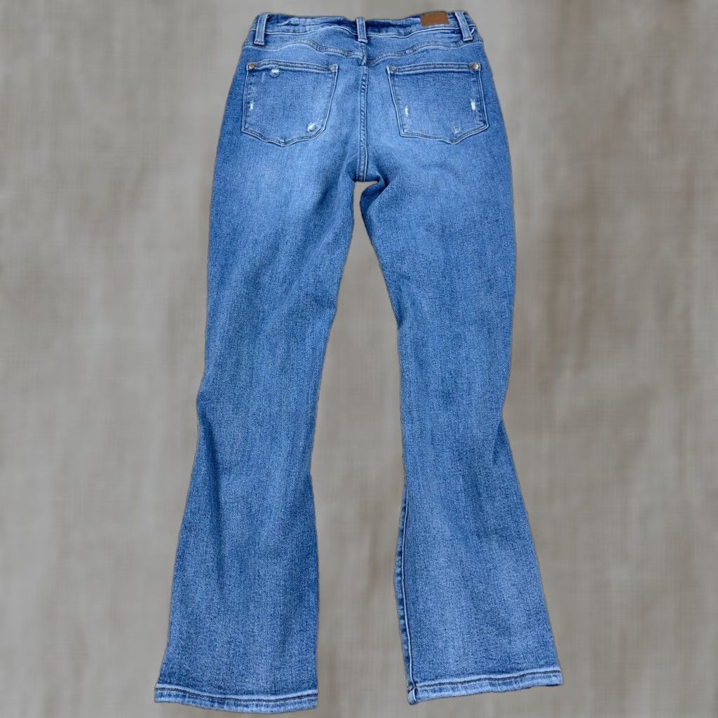 Vintage Judy Blue Jeans Women 9 29 Straight Fit Blue Distressed Distressed High Rise Jeans Regular Waist Non-Vintage Vintage: No Size 29" - 1 Thumbnail