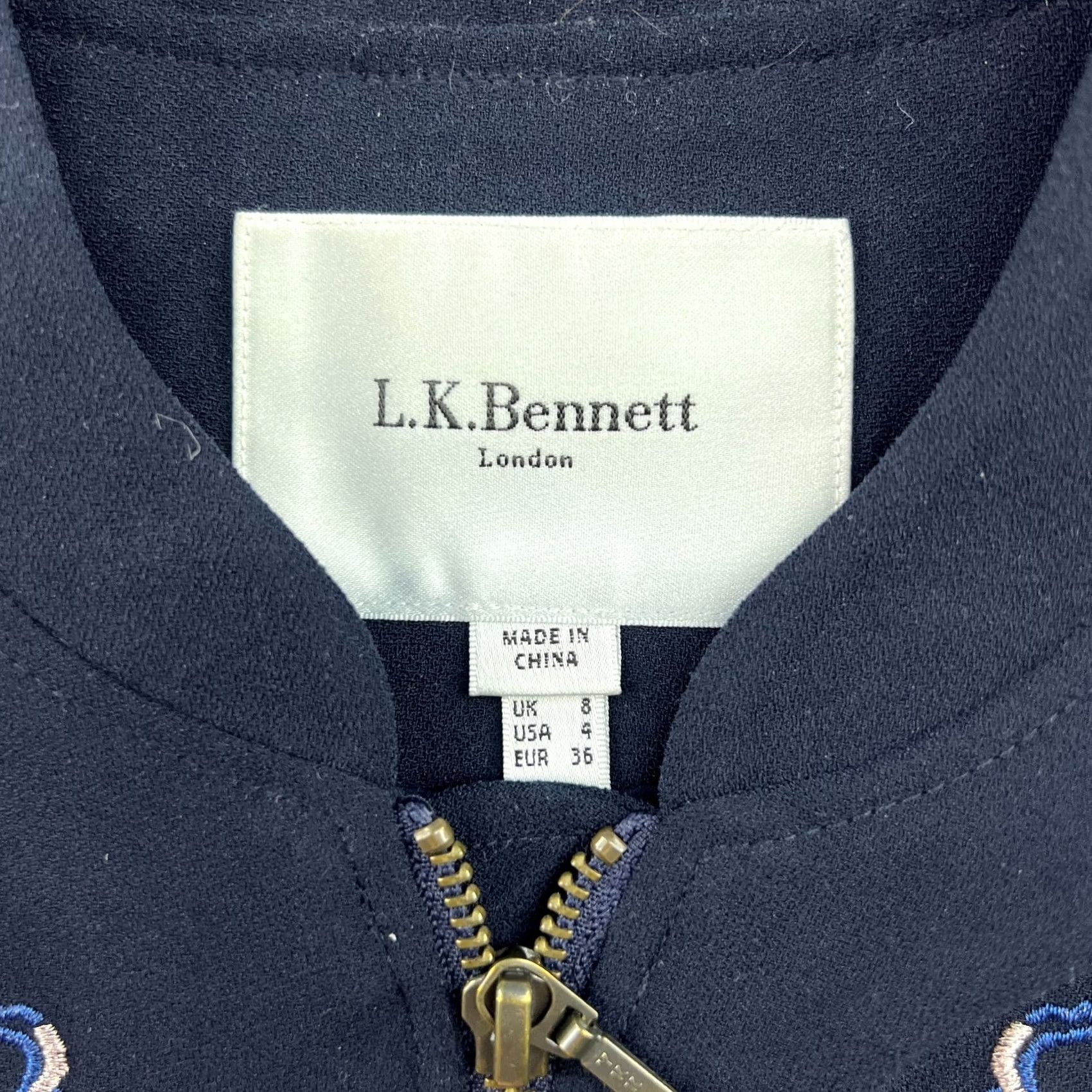 Vintage L.K Bennett Blazer Jacket Womens Floran Navy Full Zip JK Elliot 8 EU 36 Vintage Floral Casual Blazer Womens Size M / US 6-8 / IT 42-44 - 5 Thumbnail