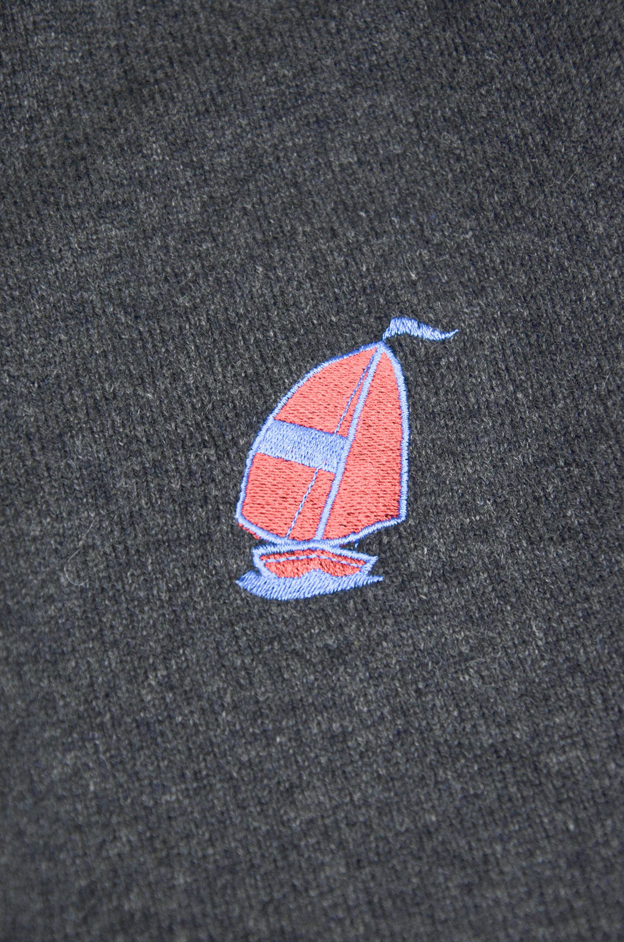 Vintage Roland Klein Grey Lambswool Cardigan Sailboat Logo - Size XL Size US XL / EU 56 / 4 - 7 Thumbnail