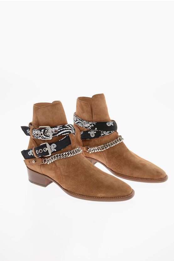 Amiri o1y0525 Leather Buckle Ankle Boots in Brown Size US 7 / EU 40 - 4 Thumbnail
